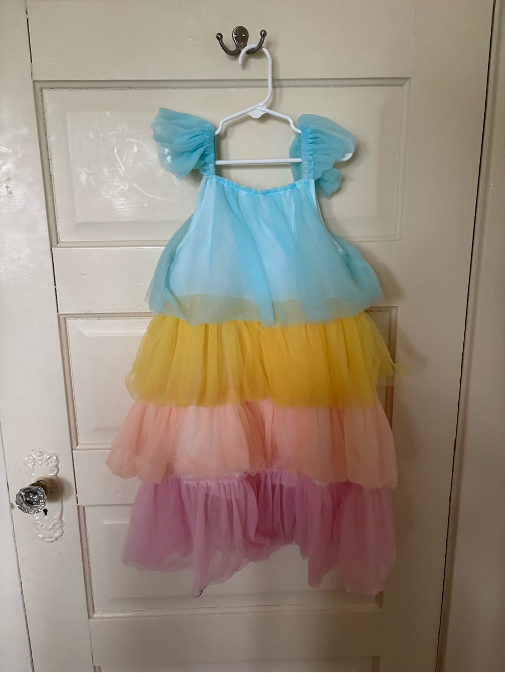Rainbow Tulle Layered Dress
